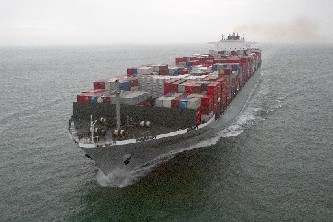 Seagoing container ship